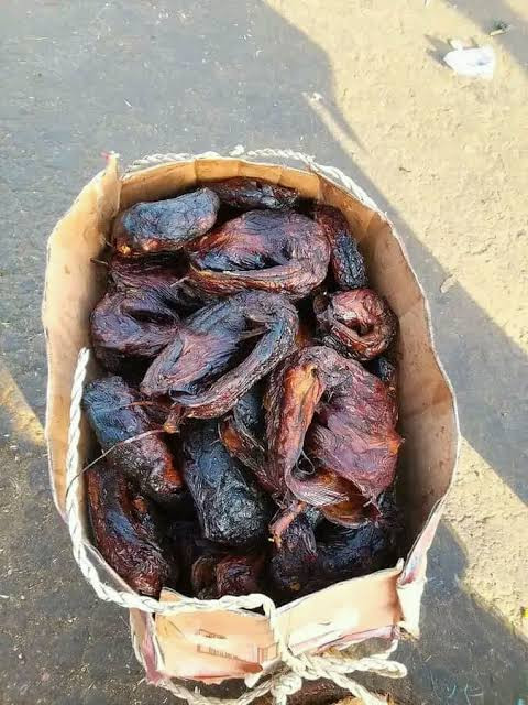 1carton of full medium sized dried catfish